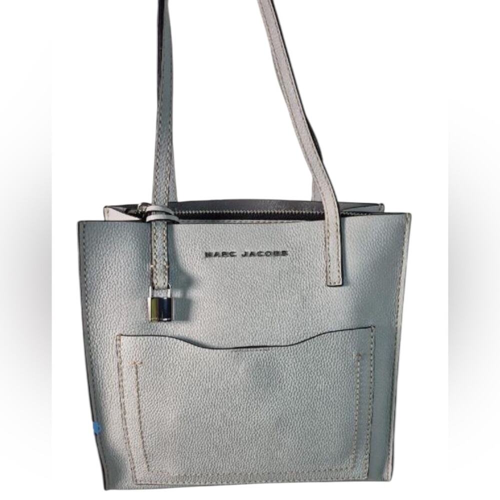 Marc Jacobs The Grind Gray Silver Tote Bag